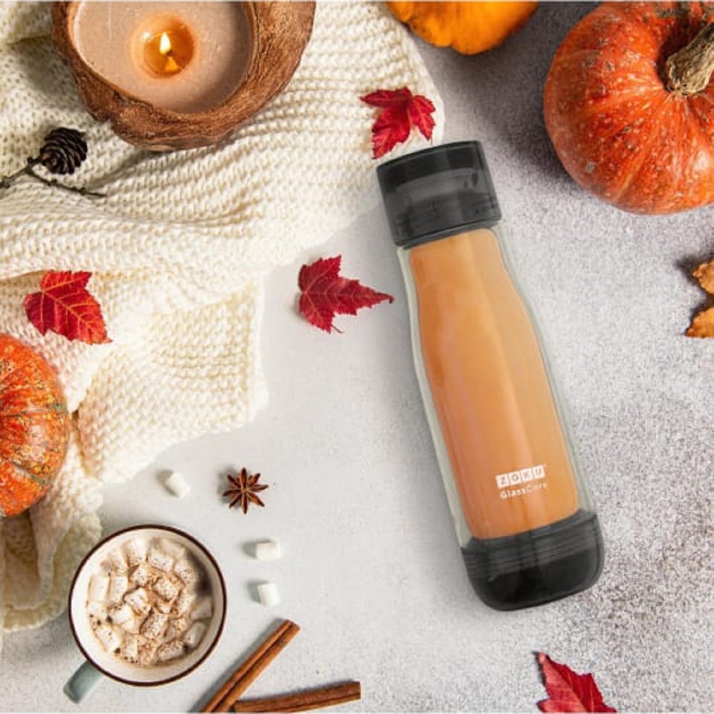 Zoku Glass Core Bottle With Tea Infuser 475ml