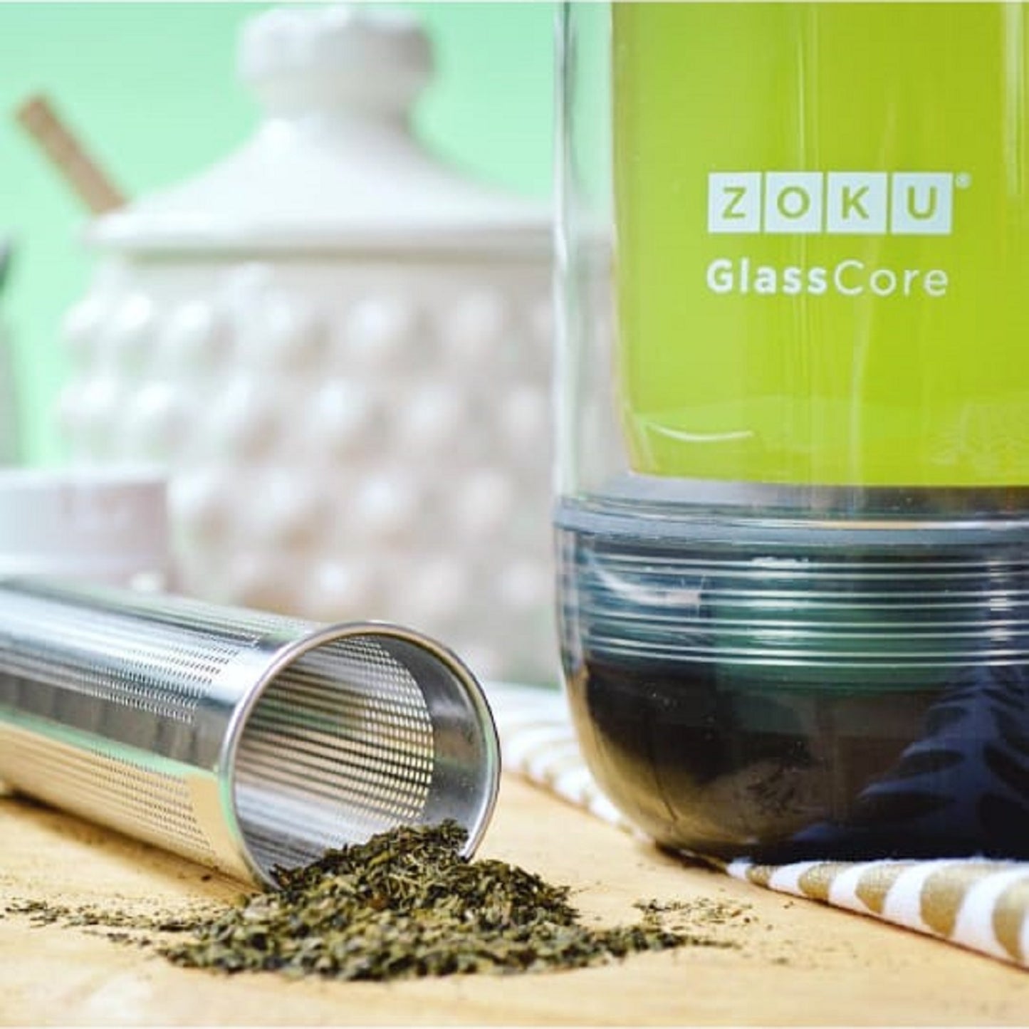 Zoku Glass Core Bottle With Tea Infuser 475ml