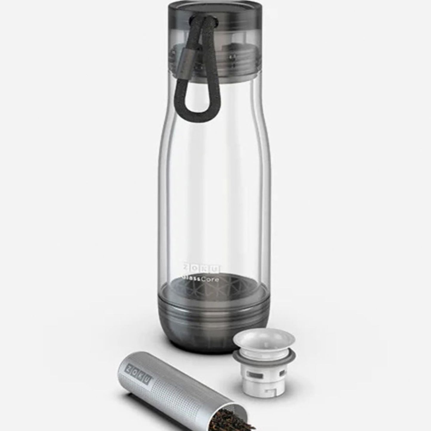 Zoku Glass Core Bottle With Tea Infuser 475ml